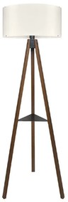 Megapap Φωτιστικό Δαπέδου Thomas E27 Mdf/ Ύφασμα Pvc Καρυδί - Κρεμ 38x38x135εκ.