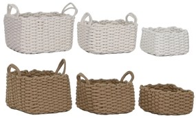 Σετ Καλαθιών Home ESPRIT Σχοινί 28 x 28 x 18 cm