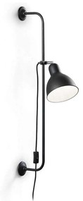 Φωτιστικό Τοίχου-Απλίκα Shower 179643 16x89x35cm 1xE27 60W Black Ideal Lux