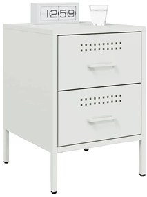 vidaXL Κομοδίνα 2 τεμ. Λευκές 36x39x50,5 εκ. Χάλυβα