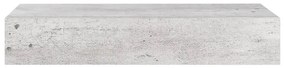 Ράφι Επιτοίχιο με Συρτάρι Γκρι Σκυρ. 60 x 23,5 x 10 εκ. από MDF - Γκρι
