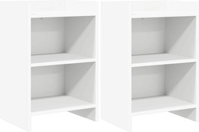 vidaXL Κομοδίνα 2 τμχ. Λευκό 40 x 30 x 60 cm Επεξεργασμένο Ξύλο