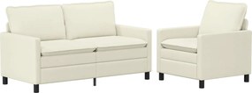 vidaXL Σετ Καναπέ 2 pcs Κρεμ Ύφασμα
