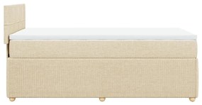 vidaXL Κρεβάτι Boxspring με Στρώμα Κρεμ 100 x 200 εκ. Υφασμάτινο