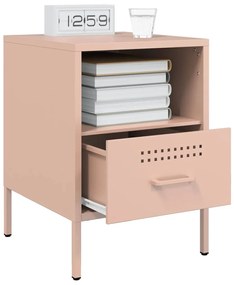 vidaXL Κομοδίνο Ροζ 36x39x50,5 εκ. από Χάλυβα