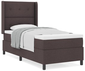 vidaXL Κρεβάτι με ελατήριο  και στρώμα Καφέ 90x200 εκ. Υφασμάτινο