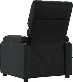 vidaXL Πολυθρόνα Μασάζ Ανακλινόμενη Μαύρη από Συνθετικό Δέρμα