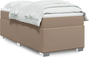 vidaXL Κρεβάτι Boxspring με Στρώμα Καπουτσίνο 100x200εκ.από Συνθ.Δέρμα
