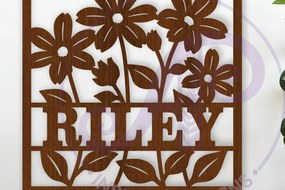 Intra απο ξύλο plywood Χρώμα wenge 3mm-4mm πάχος - Floral τετράγωνο όνομα τοίχου, Δίασταση 40x50 cm INTRAFABR-110273827