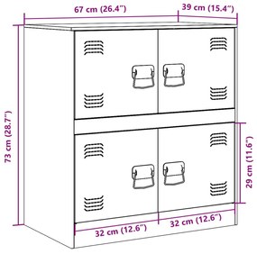 Ντουλάπι Πράσινο Λαδί 67x39x73 εκ. από Ατσάλι - Πράσινο