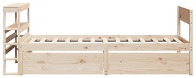 vidaXL Σκελετός Κρεβατιού Χωρίς Στρώμα 75x190 εκ Μασίφ Ξύλο Πεύκου