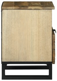 vidaXL Κομοδίνο - 40 x 33 x 46 cm, Σταθερό Κρεβάτι από Μάνγκο