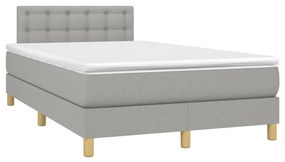 ΚΡΕΒΑΤΙ BOXSPRING ΜΕ ΣΤΡΩΜΑ &amp; LED ΑΝ.ΓΚΡΙ 120X190ΕΚ. ΥΦΑΣΜΑΤΙΝΟ 3270116