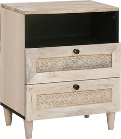vidaXL Κομοδίνο Λευκό 50 x 33 x 62 εκ. Επεξεργασμένο Ξύλο