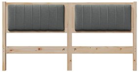 vidaXL Ταπετσαρισμένο κεφαλάρι Καφέ 160 cm Στερεά ξυλεία πεύκου