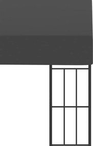 vidaXL Κιόσκι Επιτοίχιο Ανθρακί 3 x 3 μ. Υφασμάτινο