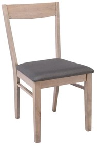 RINGO Καρέκλα Τραπεζαρίας Κουζίνας Smoke Beech, Ύφασμα Γκρι  46x54x87cm [-Φυσικό/Γκρι-] [-Ξύλο/Ύφασμα-] Ε806,1