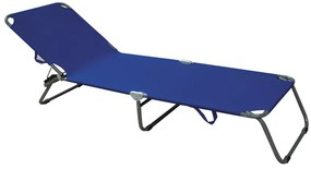 Ξαπλώστρα Παραλίας Μεταλλική Μπλε Polycanvas Φ22mm 190x60x35cm