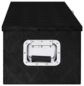Κουτί Αποθήκευσης Μαύρο 80 x 39 x 30 εκ. από Αλουμίνιο - Μαύρο