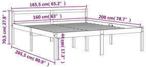 ΚΡΕΒΑΤΙ ΗΛΙΚΙΩΜΕΝΩΝ ΚΑΦΕ ΚΕΡΙΟΥ 160X200ΕΚ ΑΠΟ ΜΑΣΙΦ ΞΥΛΟ ΠΕΥΚΟΥ 844160