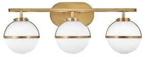 Απλίκα Φωτιστικό Μπάνιου 3xE14 Οπάλ Γυαλί IP44 Hollis Elstead Lighting HK-HOLLIS3-O-HB-BATH Ορείχαλκος