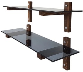 Ράφια Τοίχου (Σετ 2Τμχ) 552NOS1104 85x25x25cm Fume-Walnut