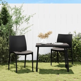 Καρέκλες Κήπου 2 τεμ. Ανθρακί 50x46x80 εκ. από Πολυπροπυλένιο - Ανθρακί