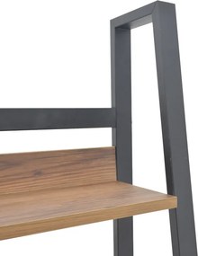 Βιβλιοθήκη Ryder pakoworld καρυδί-μαύρο 75x36x185εκ