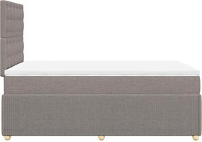 vidaXL Κρεβάτι Boxspring με Στρώμα Taupe 120x200 εκ. Υφασμάτινο