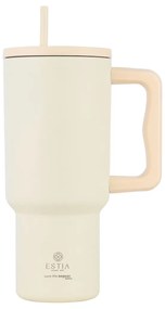 Κούπα Θερμός Με Λαβή & Καλαμάκι 900ml Estia Save The Aegean Tumbler Lily White 01-32128