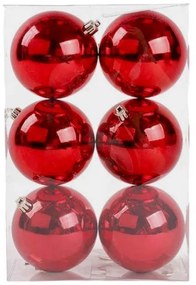 Σετ Χριστουγεννιάτικες μπάλες - 10cm - 6pcs - 326000 - Red-326000_RED