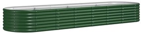 vidaXL Ζαρντινιέρα Πράσινη 296x80x36 εκ Γαλβανισμένος χάλυβας