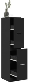 vidaXL Συρταριέρα Γενικής Χρήσης Μαύρο 30 x 41 x 144,5 εκ. Επεξ. Ξύλο