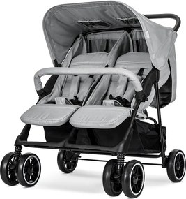 TWIN BABY STROLLER TWIN GREY+BAG