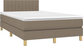 vidaXL Κρεβάτι Boxspring με Στρώμα Taupe 120x190 εκ. Υφασμάτινο