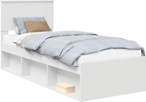 vidaXL Σκελετός Κρεβατιού Λευκό 75 x 190 cm Στερεά ξυλεία πεύκου