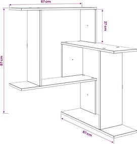 vidaXL Ράφι Τοίχου Μαύρη Δρυς 67 x 67 x 87 εκ. Επεξεργασμένο Ξύλο