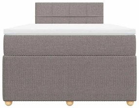 vidaXL Κρεβάτι Boxspring με Στρώμα Taupe 120x190 εκ. Υφασμάτινο