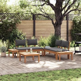 vidaXL Σετ Παγκάκι Κήπου 3 pcs Καφέ και Σκούρο γκρι και Καφέ