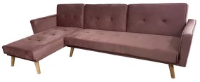 Καναπές Κρεβάτι Γωνιακός ArteLibre EMILIA Σάπιο Μήλο Ύφασμα 267x153x85cm
