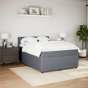 ΚΡΕΒΑΤΙ BOXSPRING ΜΕ ΣΤΡΩΜΑ ΣΚΟΥΡΟ ΓΚΡΙ 160X200 ΕΚ. ΒΕΛΟΥΔΙΝΟ 3287777