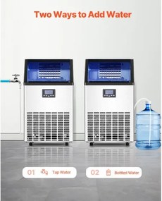 VEVOR Commercial Ice Maker Freestanding Cabinet Machine 150lbs/24H 45 Ice Cubes