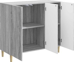 vidaXL Πλαϊνό γραφείο Γκρι Sonoma 89 x 34,5 x 80 εκ Επεξεργασμένο Ξύλο
