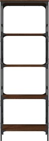 vidaXL Βιβλιοθήκη 5 Επιπέδων Καφέ Δρυς 59 x 35 x 171 εκ. Επεξεργ. Ξύλο