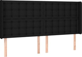 vidaXL Κρεβάτι Boxspring με Στρώμα &amp; LED Μαύρο 200x200 εκ. Υφασμάτινο