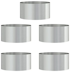 vidaXL Ζαρντινιέρες κήπου 5 pcs Ασημί 40 x 40 x 20 cm