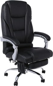 BF8550 Massage Relax Πολυθρόνα Γραφείου Διευθυντή, Βάση Χρώμιο με Υποπόδιο, Pu  Μαύρο   1τμχ