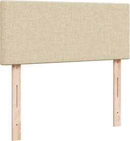 vidaXL Κρεβάτι Boxspring με Στρώμα Κρεμ 120x190 εκ. Υφασμάτινο