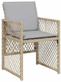 vidaXL Σέτ φαγητού για κήπο 5 pcs Μπεζ συνθετικό ρατάν
