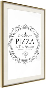 Αφίσα - Pizza - 20x30 - Χρυσό - Με πασπαρτού